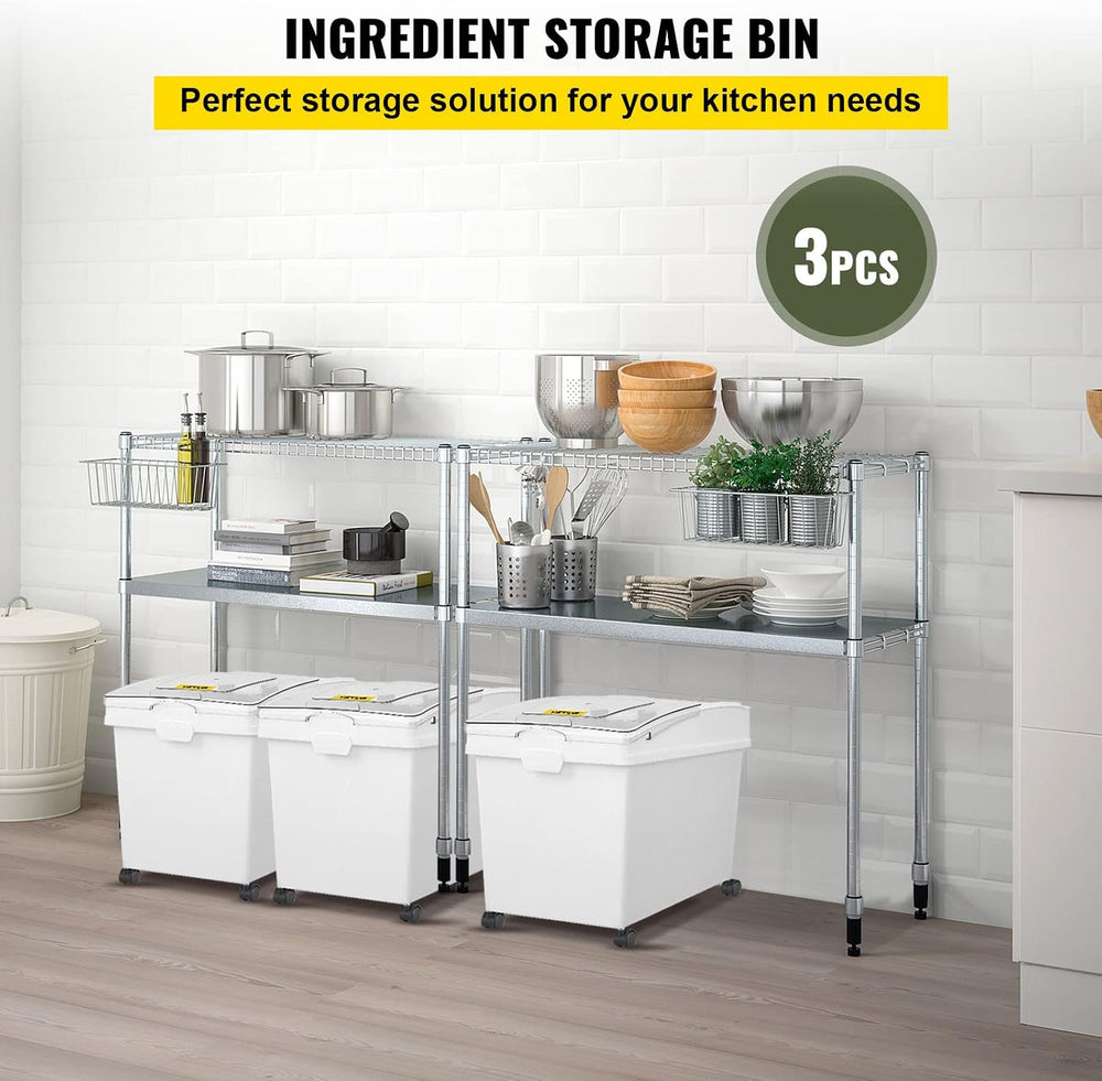 VEVOR Ingredient Bin, 10.5 Gallons Capacity Ingredient Storage Bin, PP Materi...