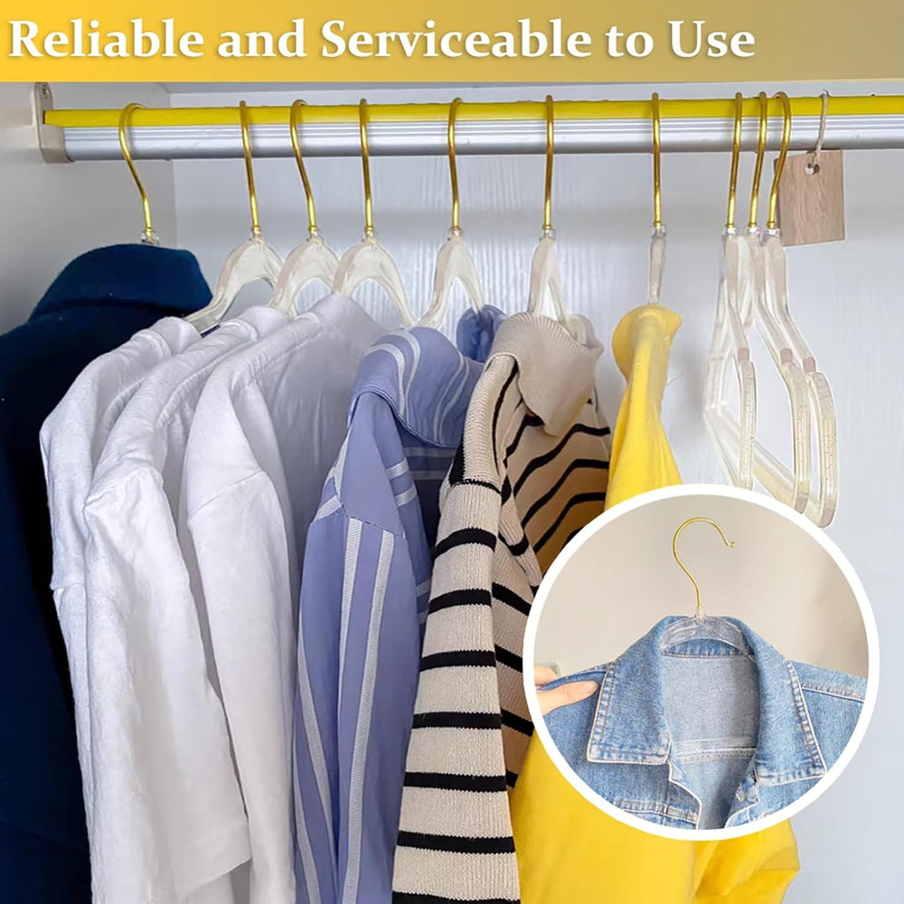 VSV stoage Clear Clothes Hangers 16", 40 Pack Plastic Coat Hanger for Ad...