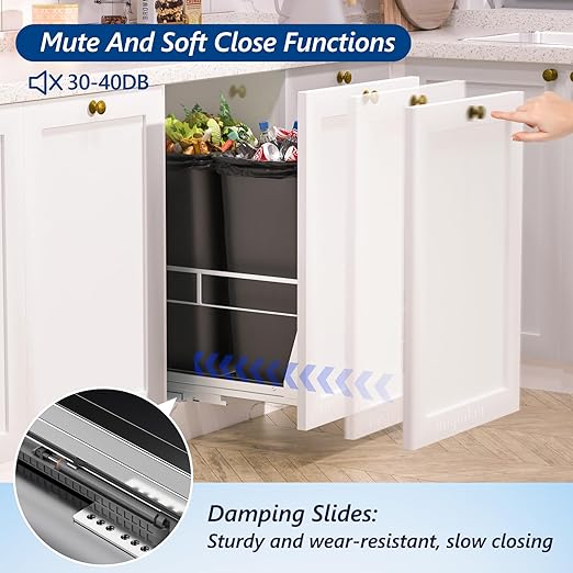 Insputer Dual Pull Out Trash Can Under Cabinet