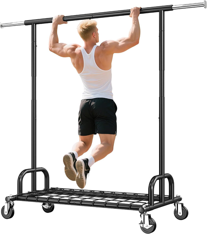 Raybee Clothes Rack, 530LBS Heavy Duty, Space-Saving Storage, Black