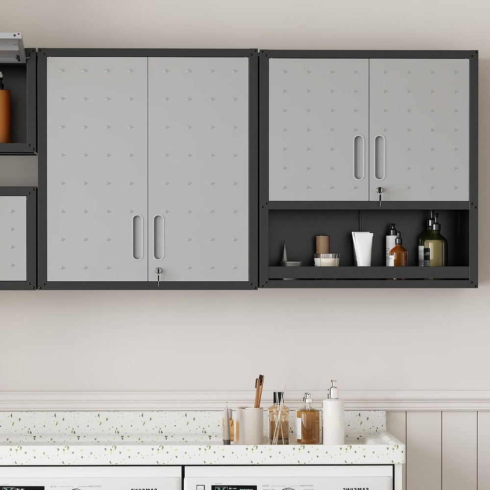 Garage Wall Cabinet with 2 Locking Doors Metal Storage Cabinet