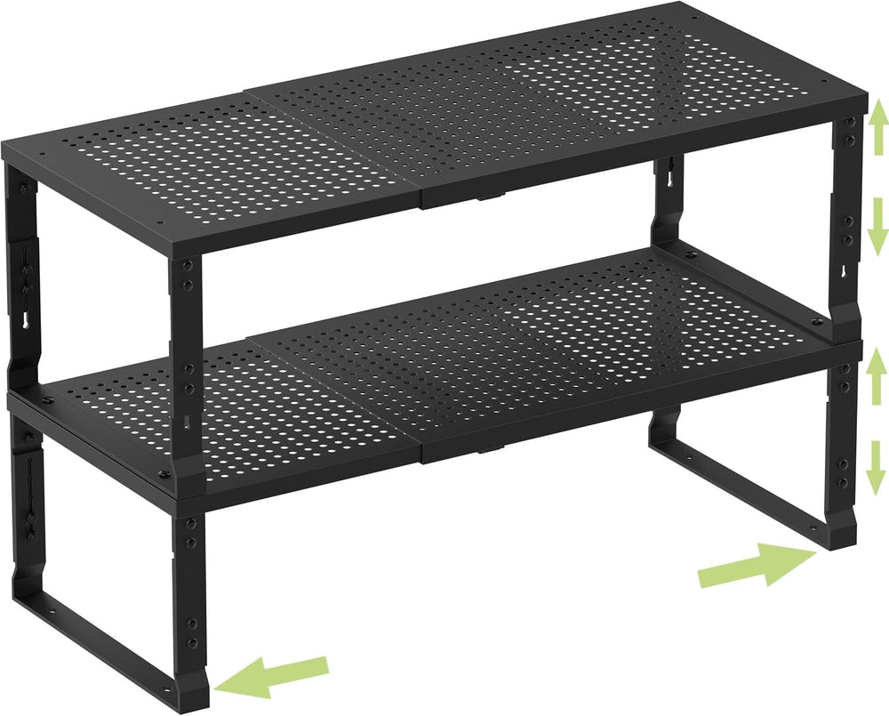 Heavy-Duty Adjustable Metal Shelf Organizer - Expandable & Stackable Pant...