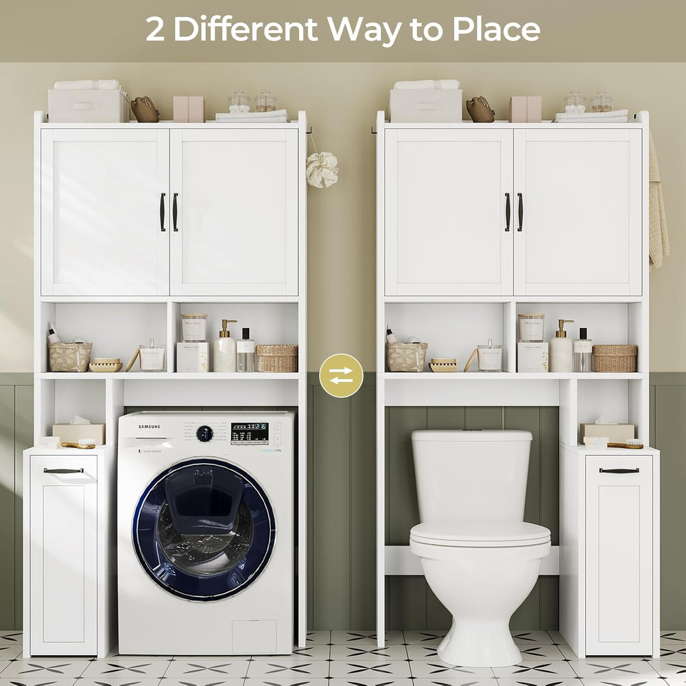 Over The Toilet Storage Cabinet with Pulley Small Bathroom Storage Cabinet, S...