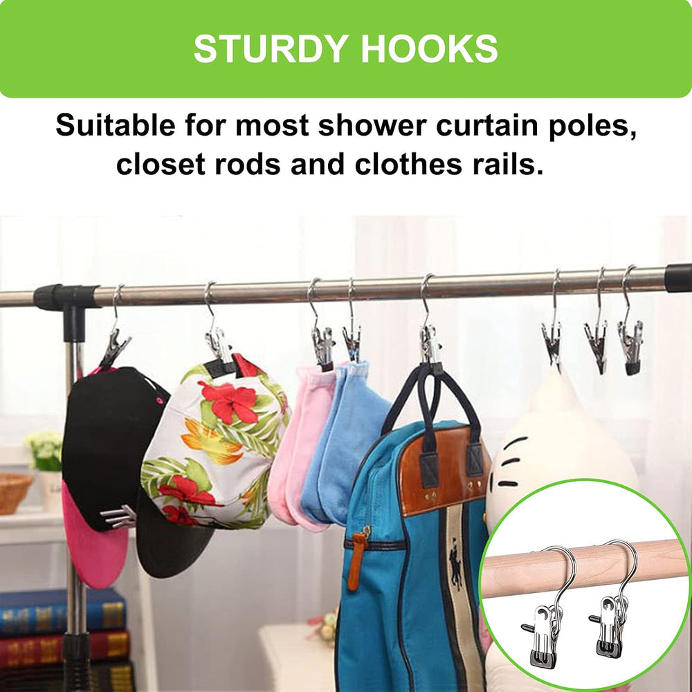 Laundry Hooks Hanging Clips Clothes Pins Closet Hanger Organizer Clamps Socks...