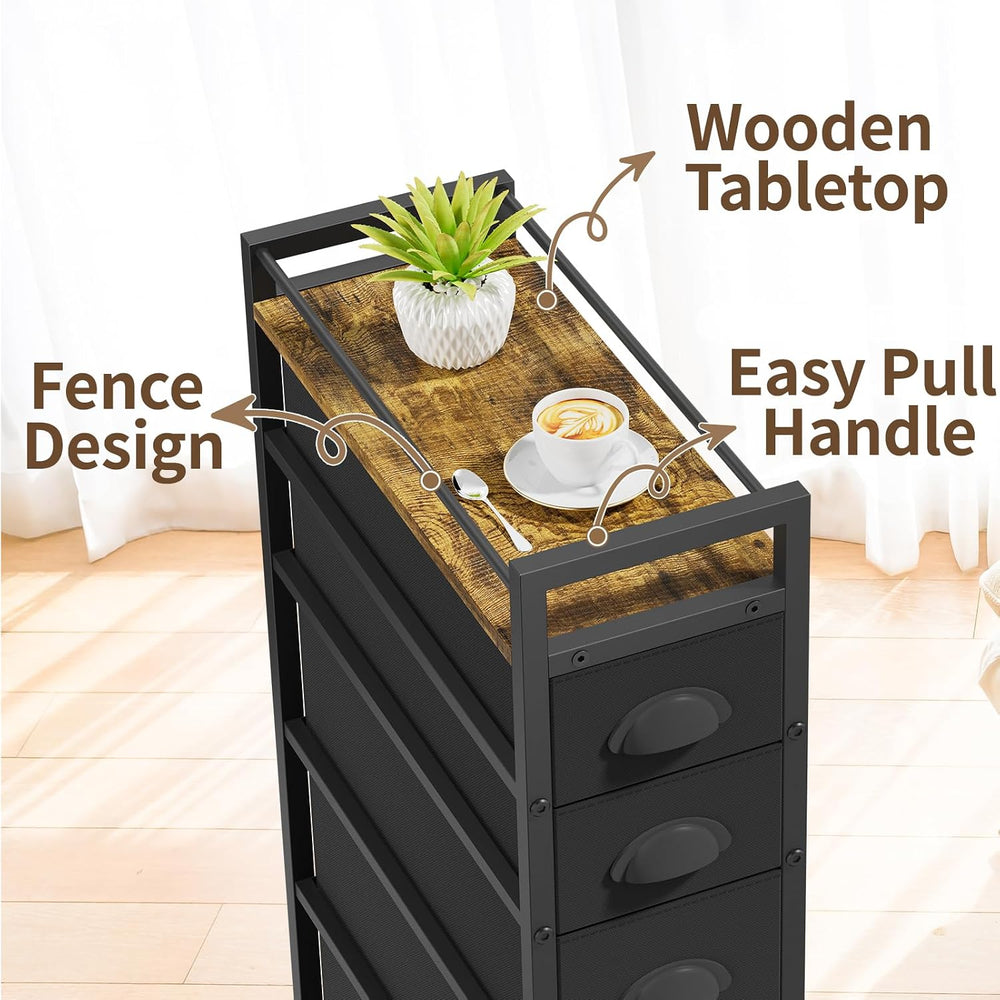 LASZOLA Narrow Cabinet Slim Storage Cart for Bathroom Small Space, Black