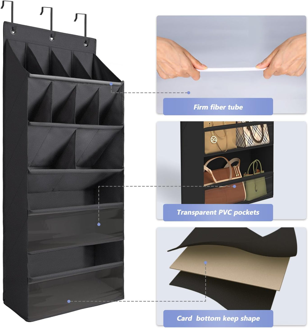 2 Pack Over the Door Shoe Organizers, Hanging Shoe Organizers Large Pockets