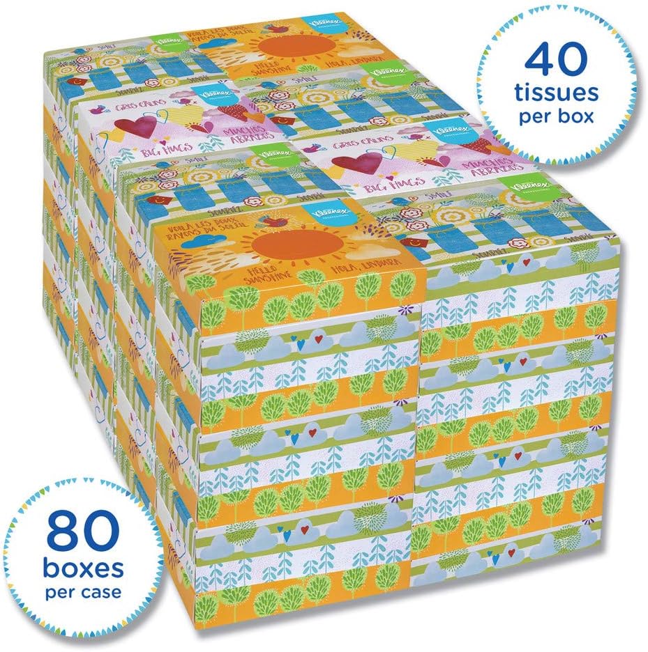 Kleenex 21195 White Facial Tissue, 2-Ply, 40 Tissues/box, 80 Boxes/carton
