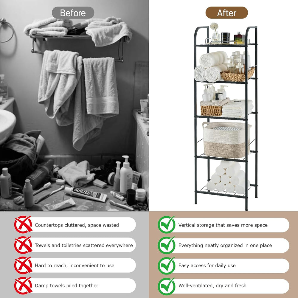 Towel Racks for Bathroom,5-Story Free Standing Towel Holder,Durable Metal Tow...