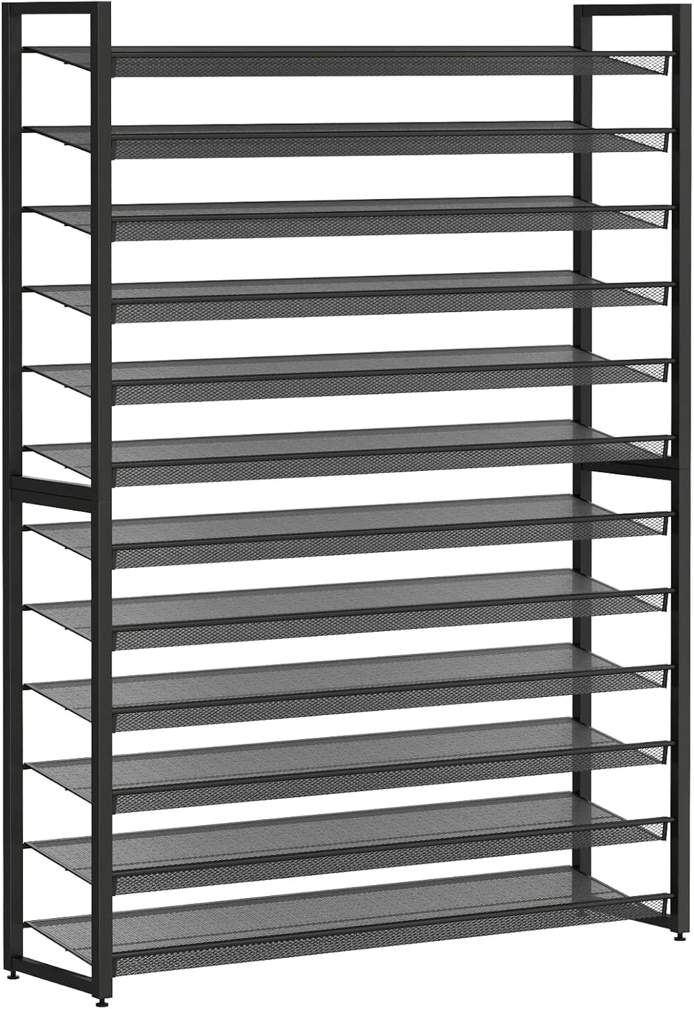 Metal Shoe Rack,Large 12 Tier Shoe Organizer, Heavy Duty Metal 6-Tier Stackab...