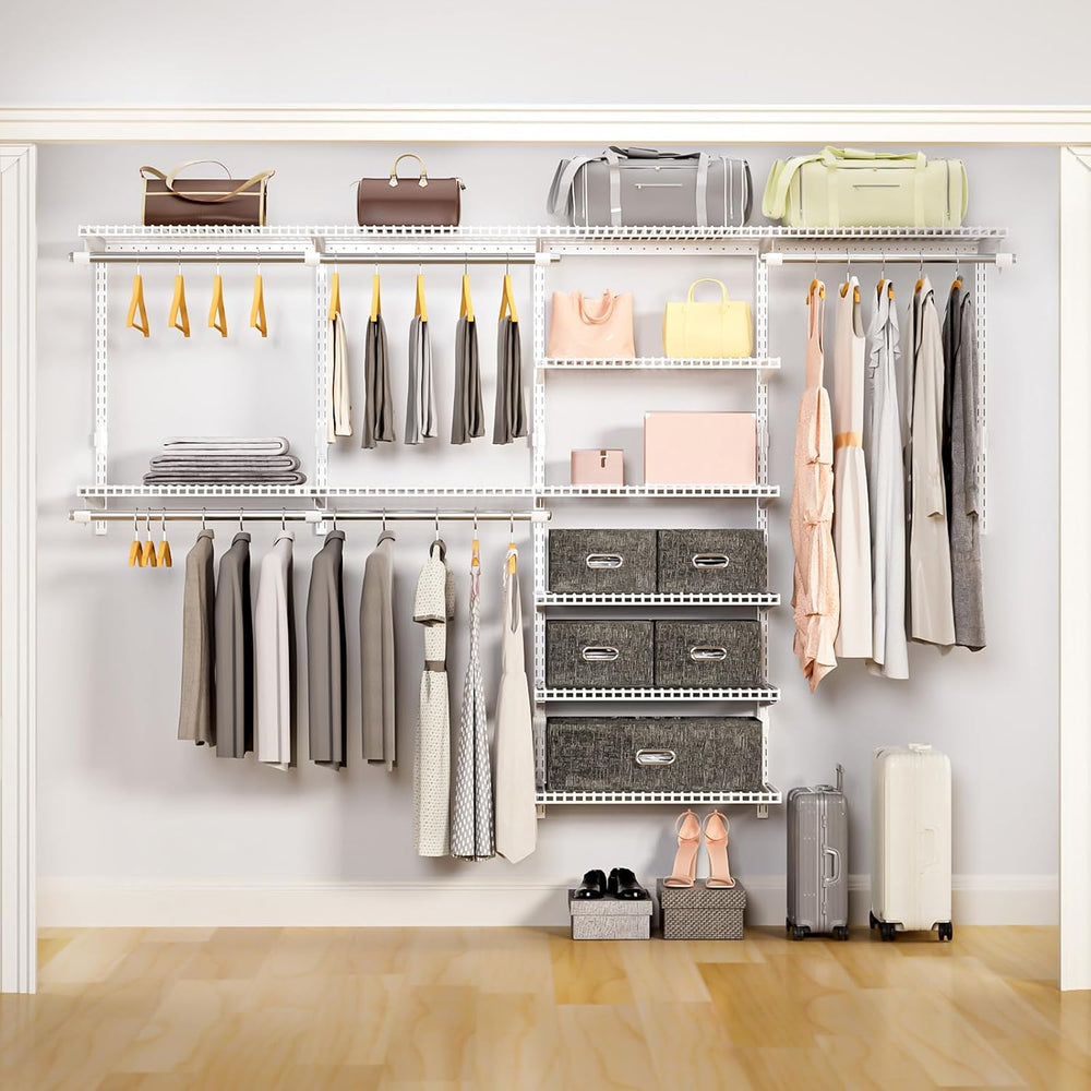 Sturdy Closet Organizer System: 8.7 Ft. Custom Metal Wire Shelving
