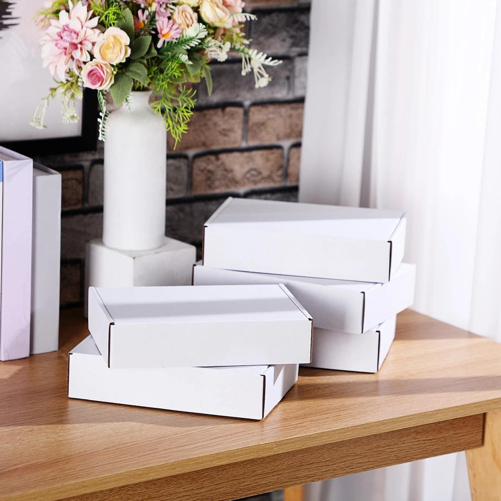Qilery 60 Pcs 9 x 6 x 2 Inches Shipping Boxes White Mailer Boxes