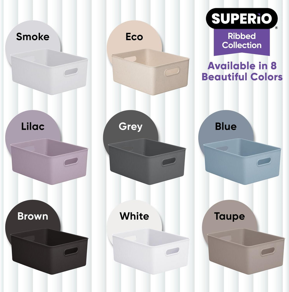Superio Eco-Friendly Decorative Plastic Basket Open Home Storage Bins Organiz...