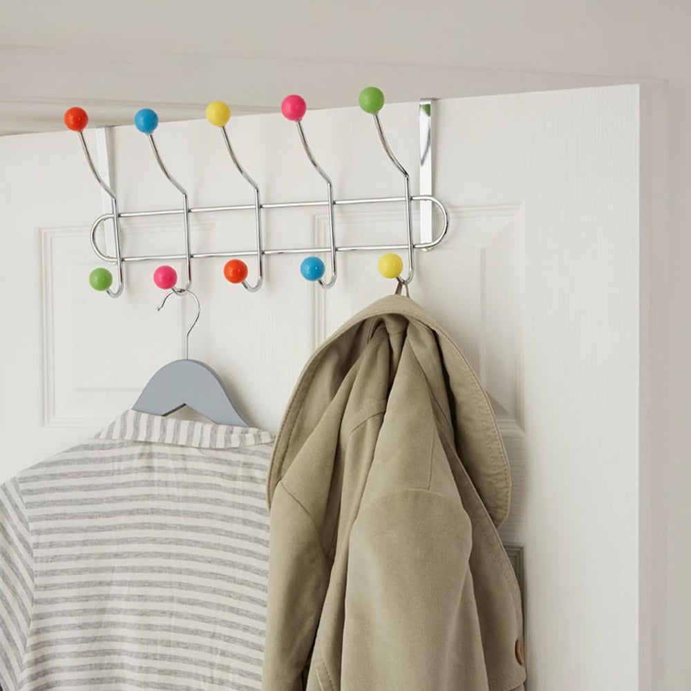 Premier Housewares 10 Hook Over Door Hanger - Multi-Coloured