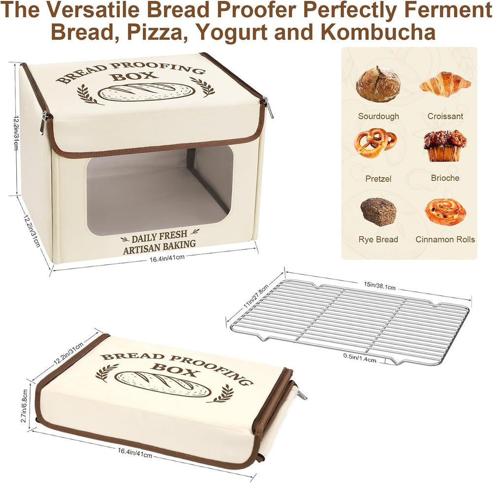 Antner Folding Bread Proofing Box with 70-131°F Temp Control & 99H Timer,...