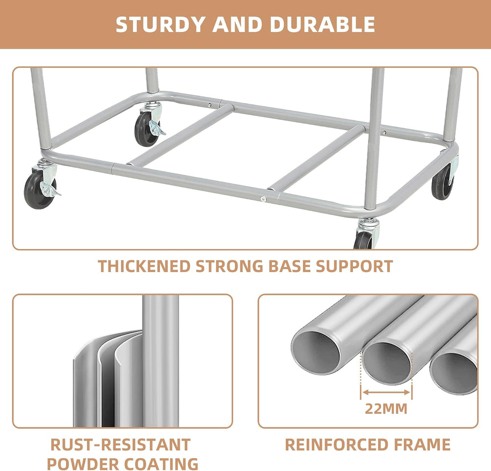 STORAGE MANIAC Commercial Laundry Hamper with Heavy Duty Steel Frame, 320 L I...
