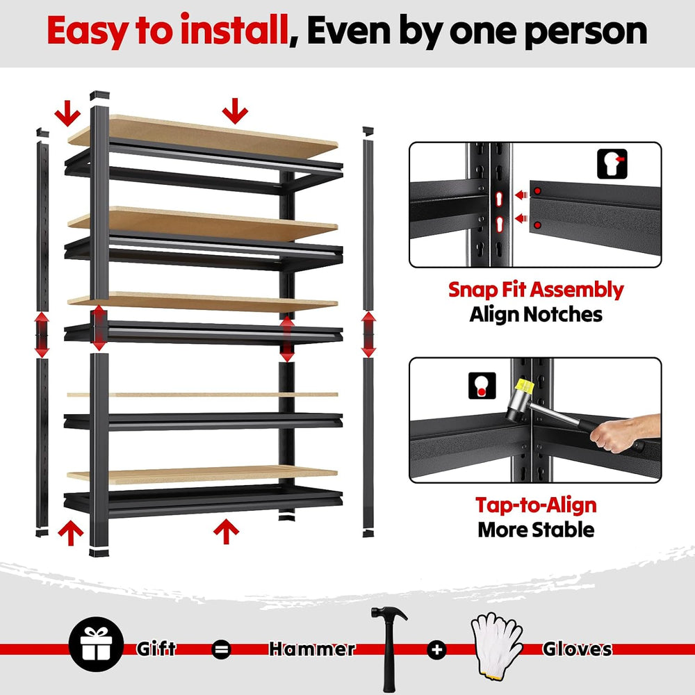 71.2H''45.6W Storage shelves, Adjustable Garage Shelving Shelving Unit
