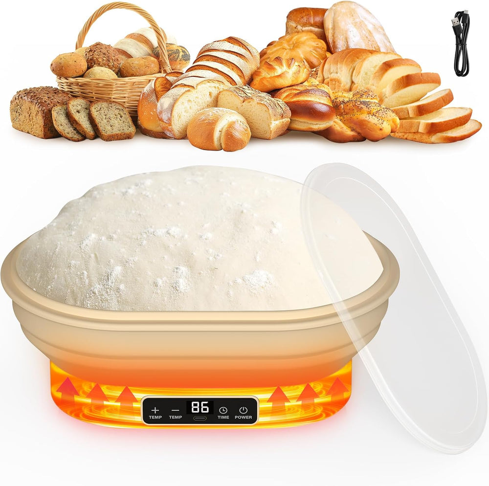 Heating Sourdough Bread Proofing Basket, 2L Electric Thermostatic Oval