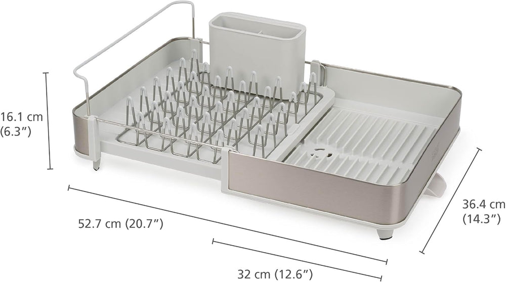 Joseph Joseph Extend Steel Expandable Dish Drying Rack with Removable Cutlery...