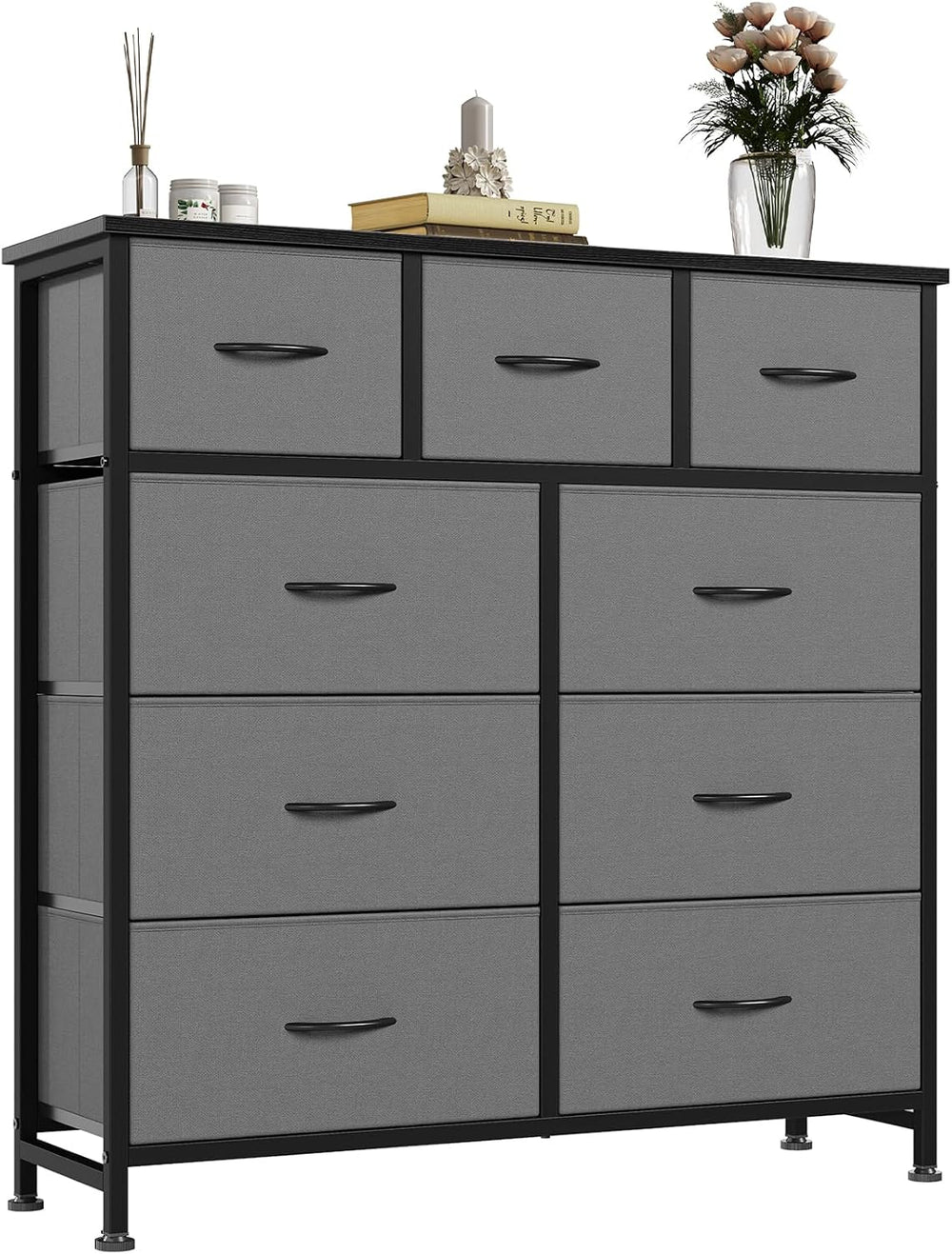 Fabric Dresser for Bedroom with 9 Drawers, Storage Tower