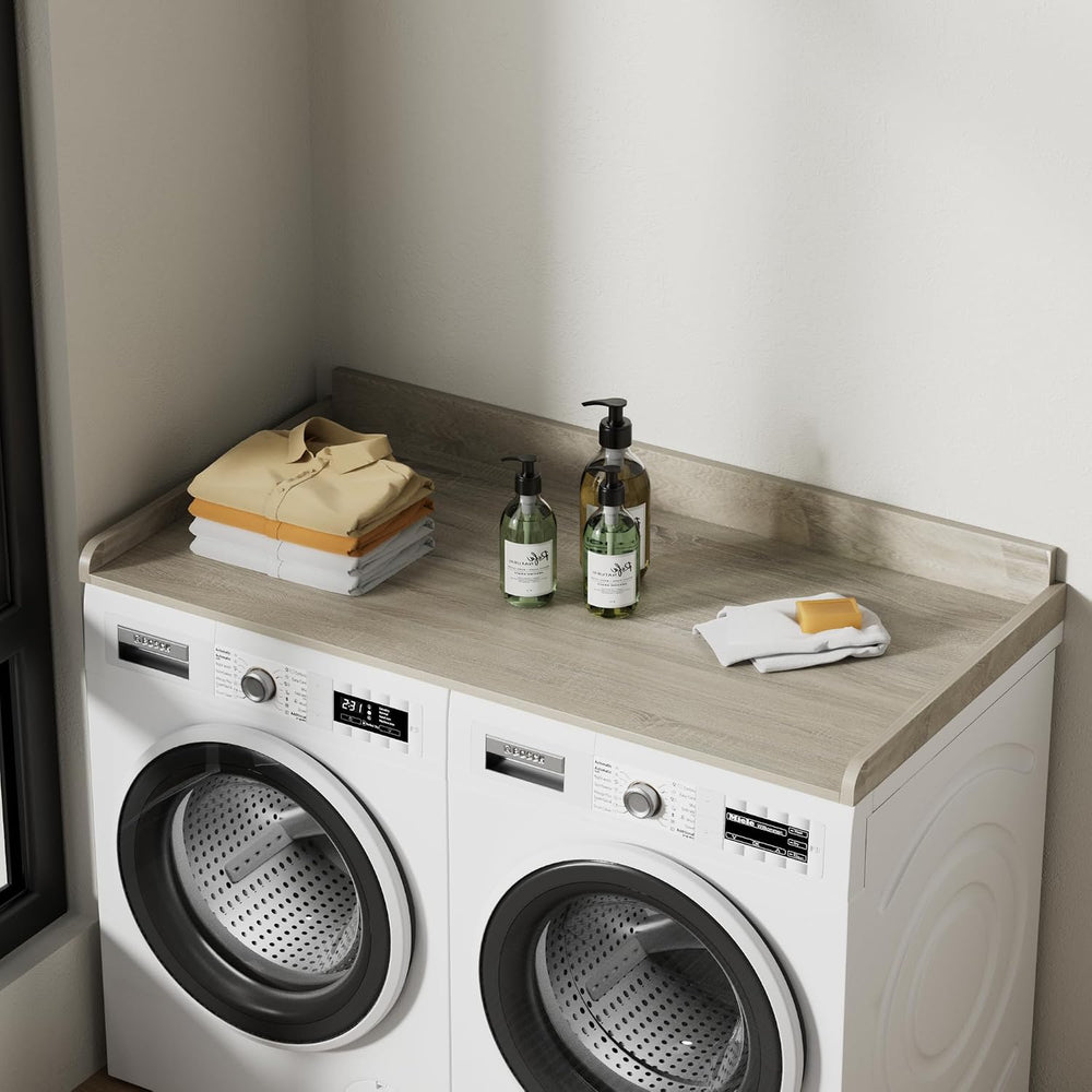 Solid Wood Washer Dryer Countertop, 54 * 27.5 Inch, White Oak