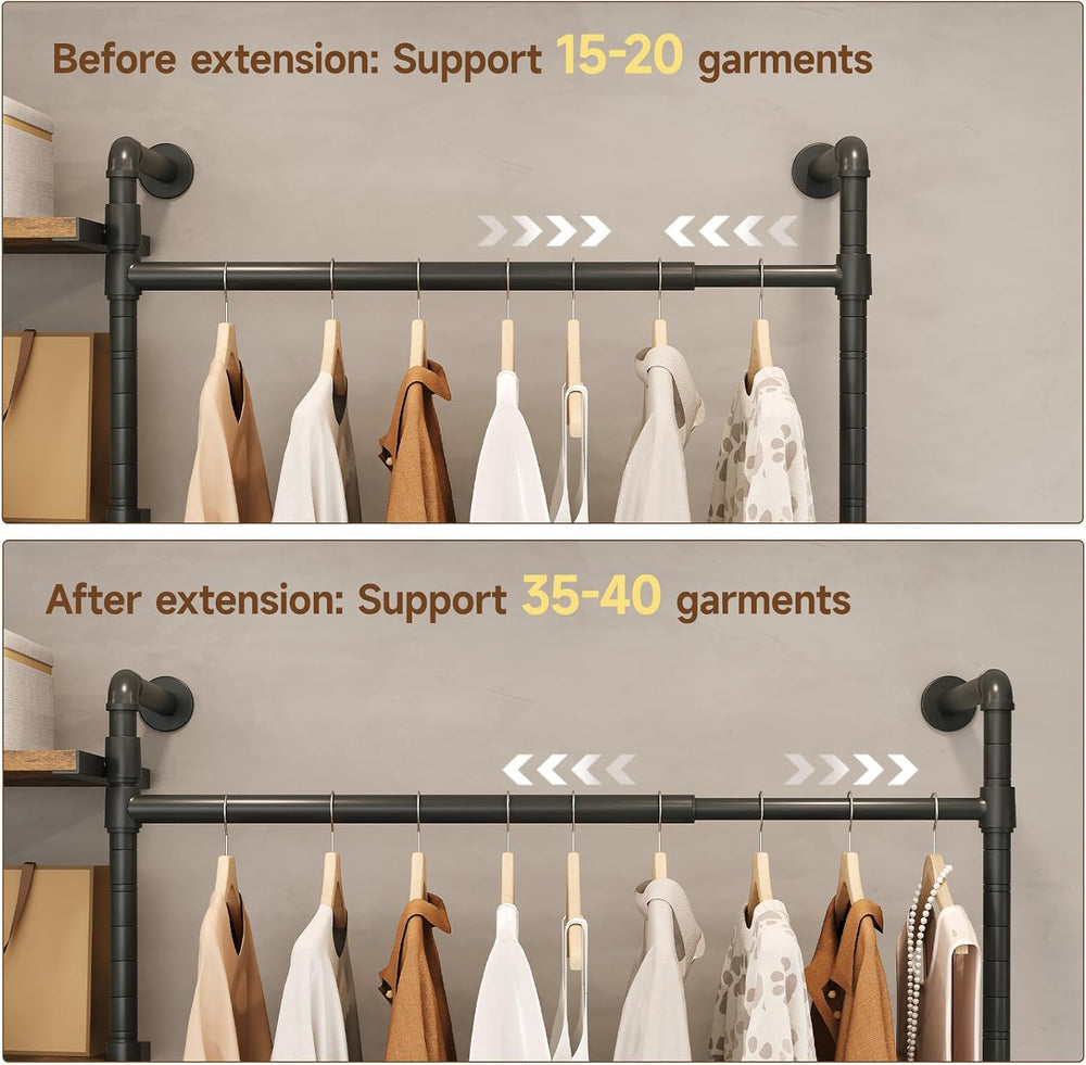 ONBRILL T4 Closet System with Stepless Dimmable LED Light, Rustic Brown