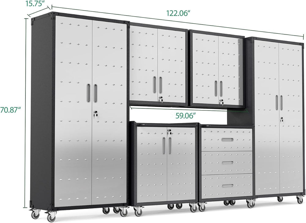 Garage Cabinet System | Heavy Duty Steel All-in-One Modular Garage Cabinet Se...