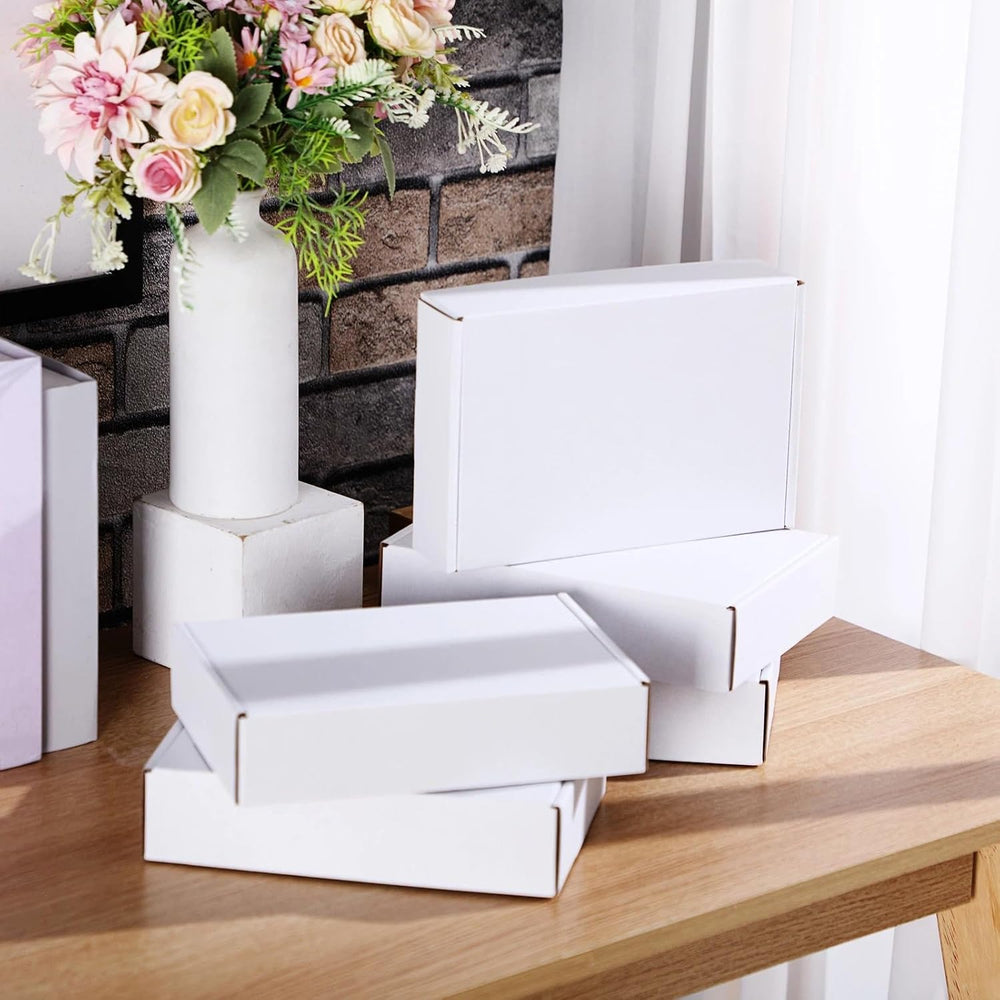 Qilery 60 Pcs 9 x 6 x 2 Inches Shipping Boxes White Mailer Boxes