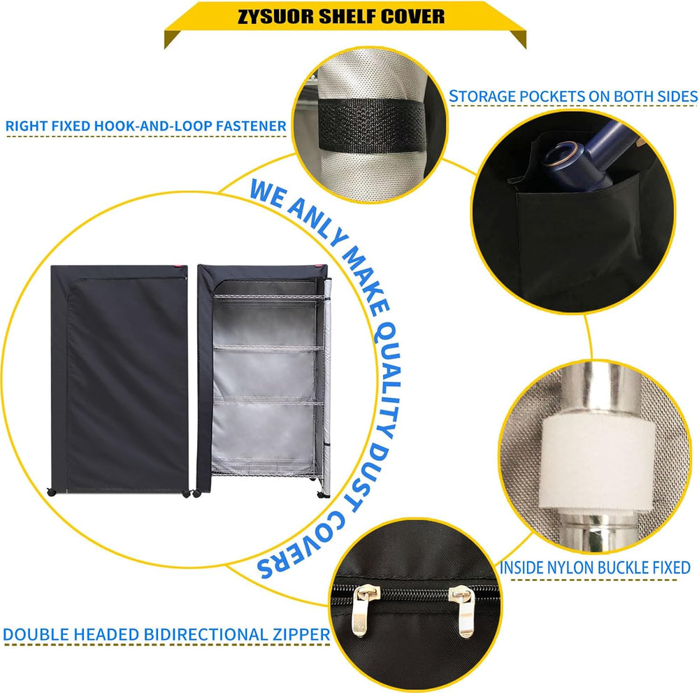 Shelf Dust Covers for Wire Shelving, Fits 48" W x 18" D x 72" ...