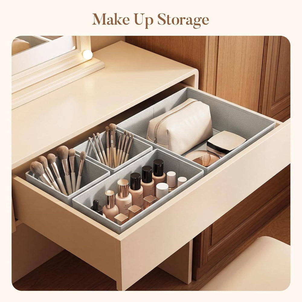 Drawer Organizer Storage for Clothes, Socks, 21 Pack, Grey