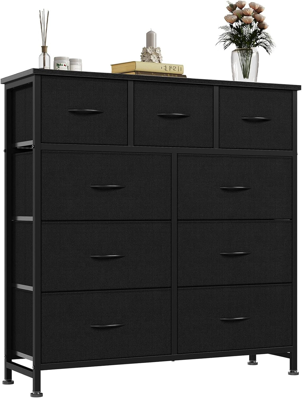 Fabric Dresser for Bedroom with 9 Drawers, Storage Tower