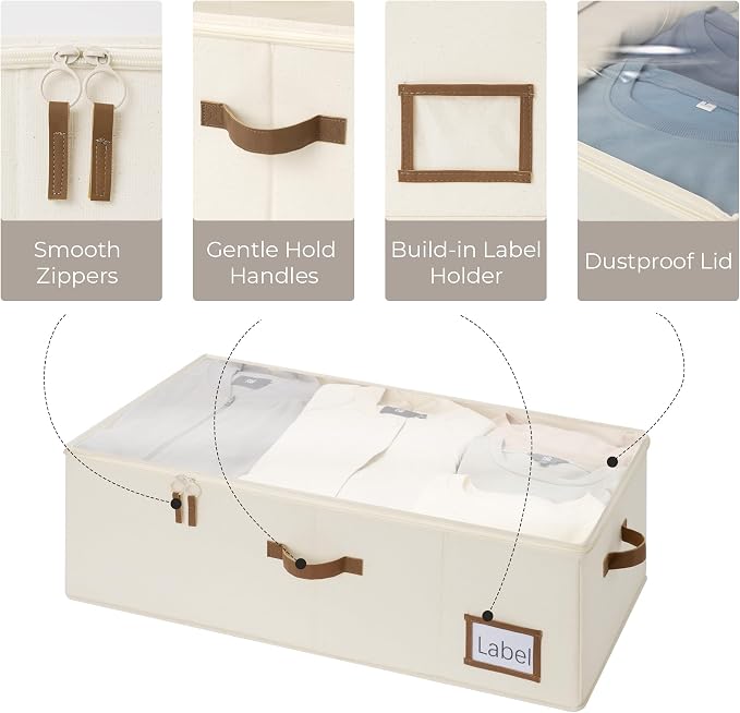 StorageWorks Under Bed Storage Bins, 90L Clothes Organizer