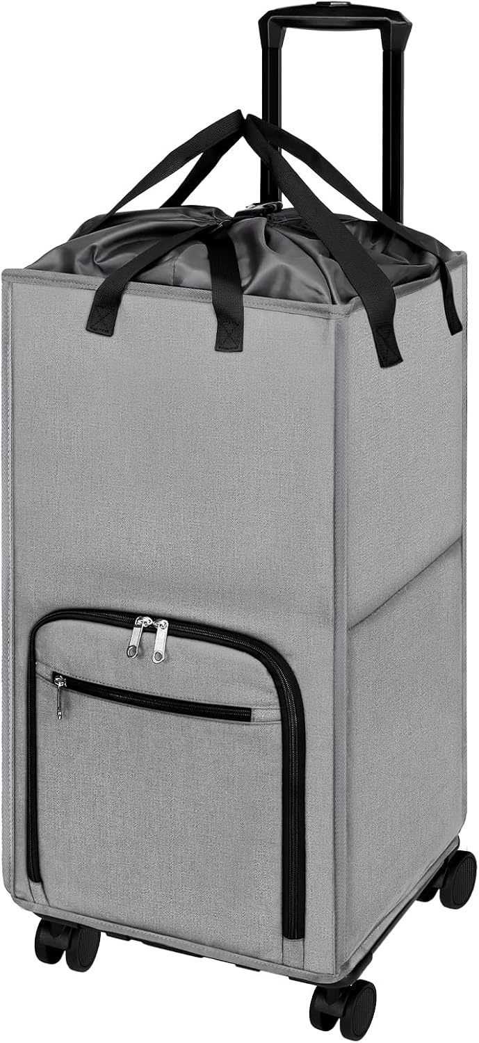 Bukere Rolling Laundry Hamper with Wheels, Large 90L Freestanding Collapsible...