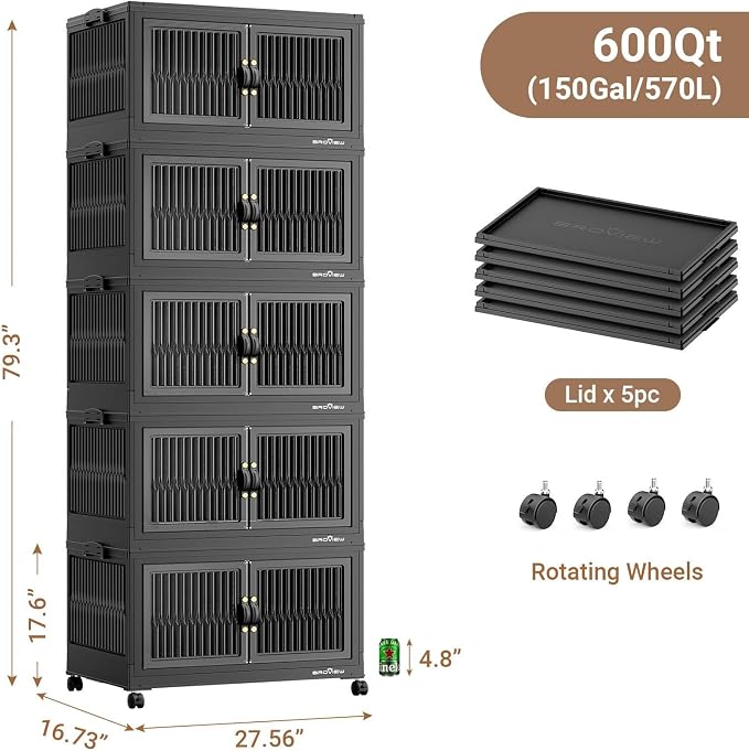BROVIEW 600Qt Stackable Storage Bins