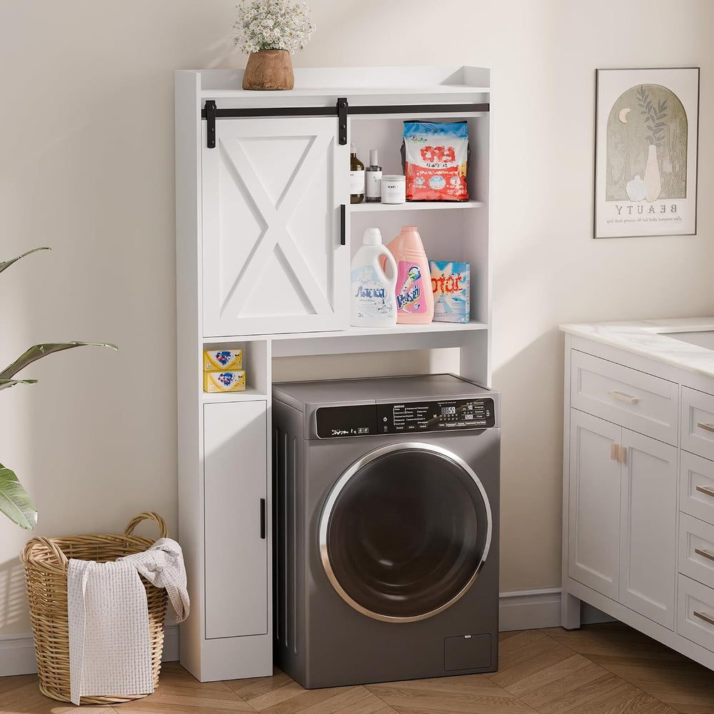 MU Over The Toilet Storage Cabinet with Side Shelves, Bathroom Storage Organi...
