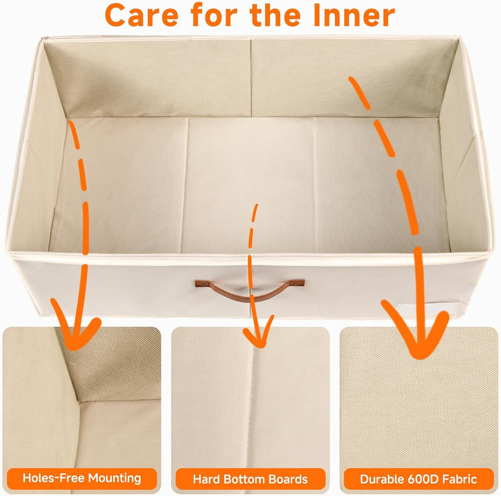6 Inches Under Bed Storage with Wheels Pack of 2, Underbed Shoe Storage Conta...