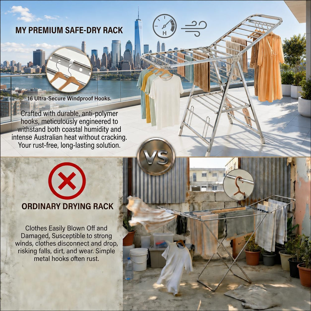 Stainless Steel Clothes Drying Rack, 71-Inch (180cm) Heavy Duty Rust-Resistan...