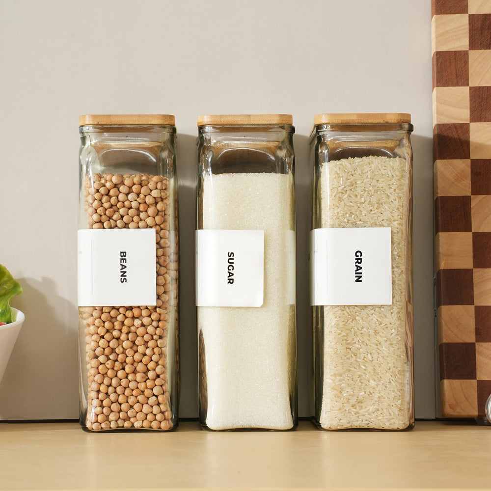 APT 1101 Glass Storage Jars with Bamboo Lid, glass canisters with airtight li...