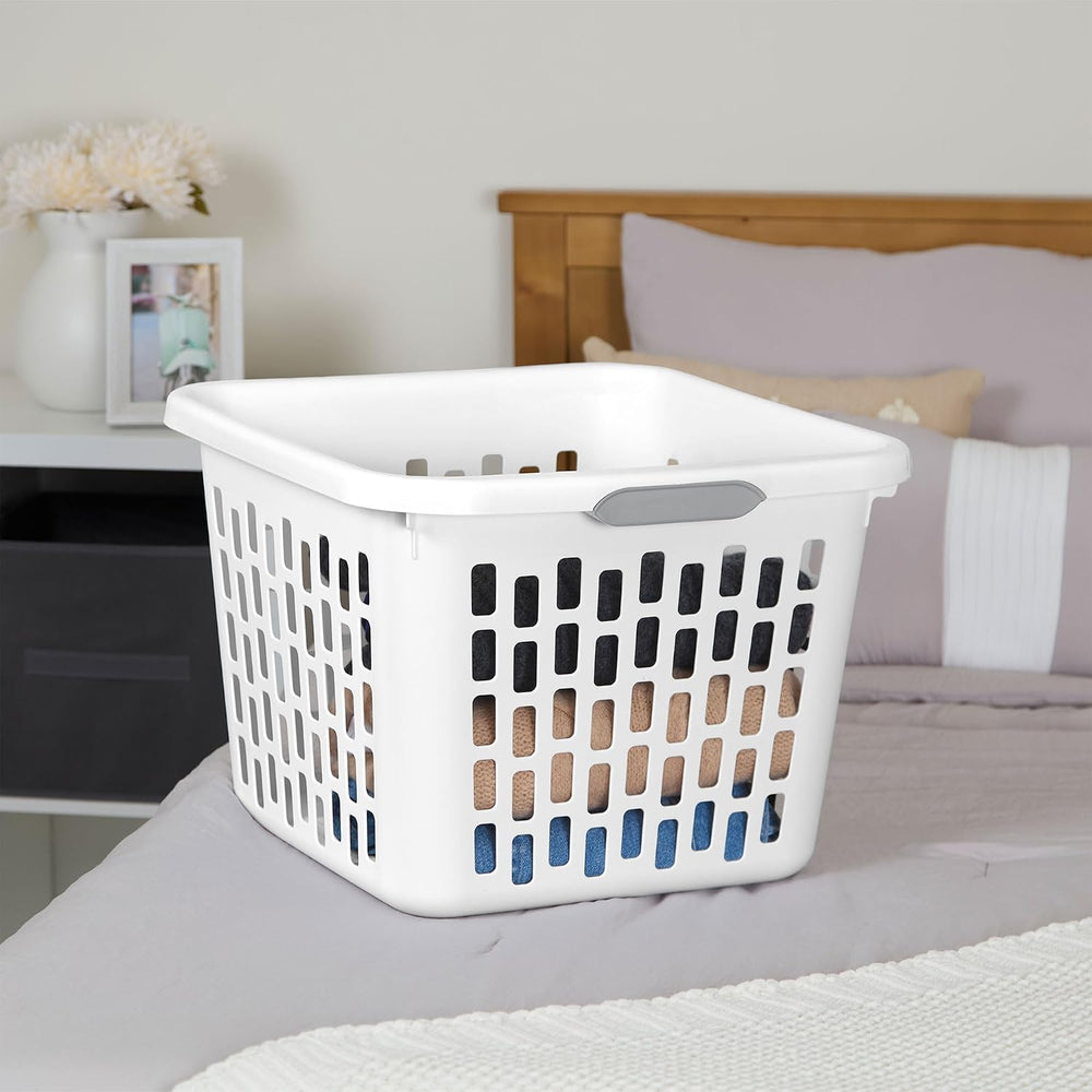 Sterilite Square Laundry Basket, Plastic Clothes Hamper, 6-Pack