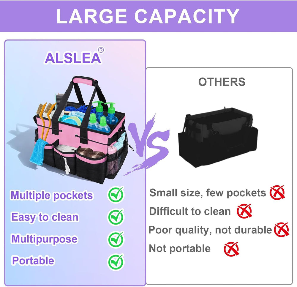 ALSLEA Cleaning Caddy Bag Heavy-Duty Organizer Tote for Housekeepers, Janitor...