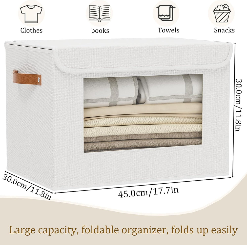 Storage Box for Shelves,White Basket,17.7x11.8x11.8In,3Pack