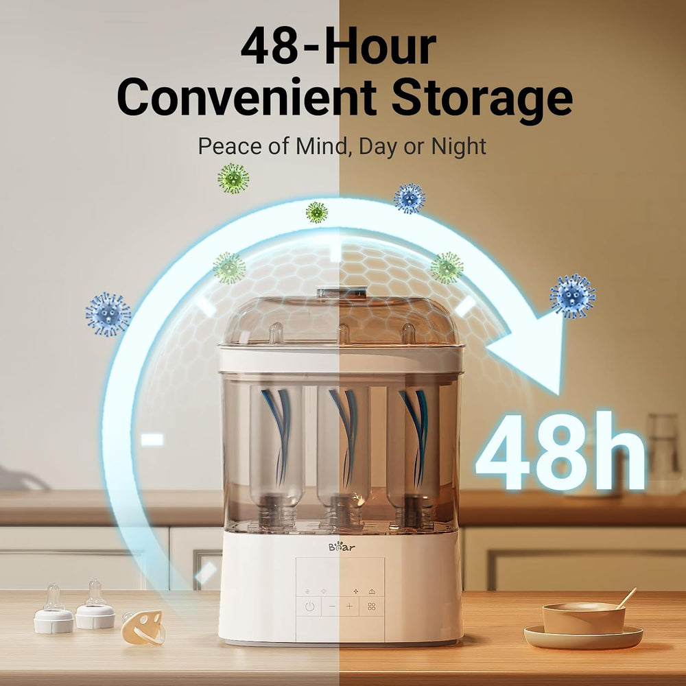 Bear Bottle Sterilizer and Dryer, 2-Layer Electric Steam Sanitizer