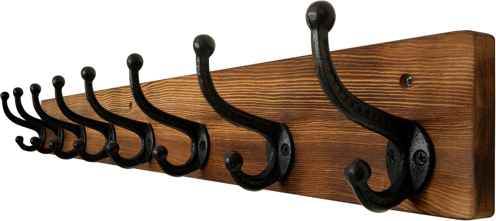 WEBI Rustic Coat Rack Wall Mount,35.43" Long 8 Cast Iron Coat Hooks Wall...