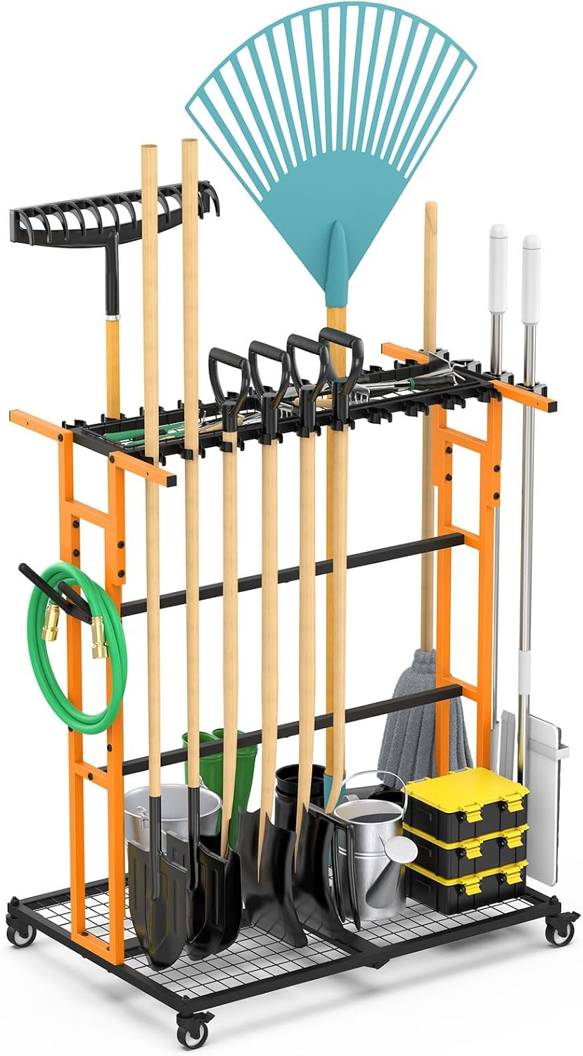 CCCEI Garage Organization with Wheels, Outdoor Gargen Yard Shed Tools Organiz...