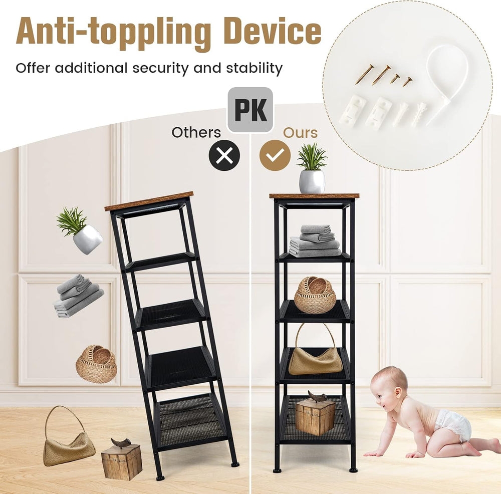 Giantex 5-Tier Shoe Rack, Industrial Adjustable Metal Shoe Storage Organizer ...