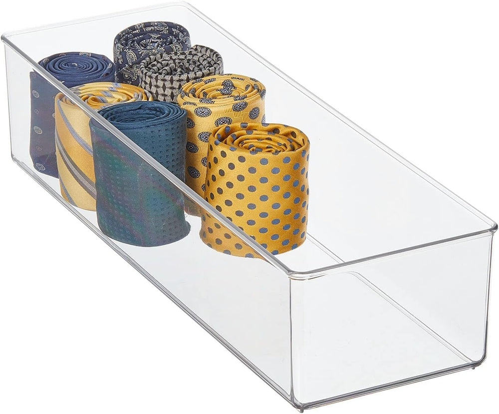 mDesign Plastic Drawer Organizer Box, Long Storage Organizer Bin Container; F...