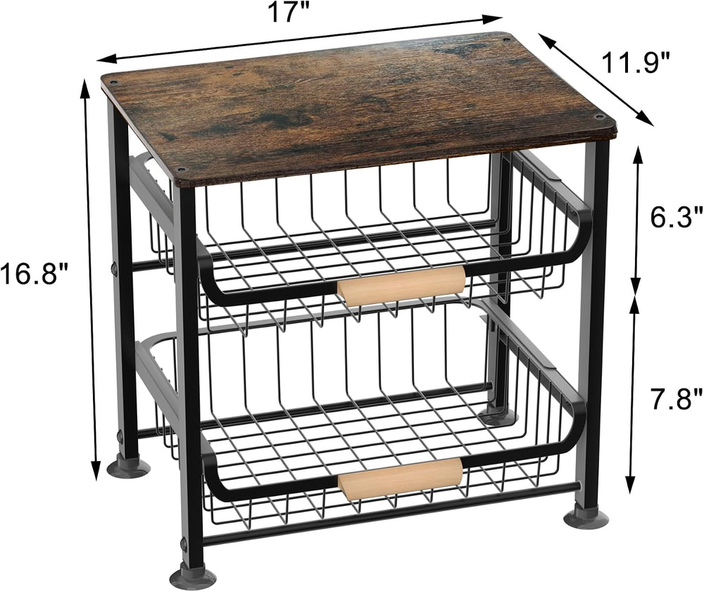 Fruit Vegetable Basket for Kitchen,3 Tier Pantry Organizers and Storage,Snack...