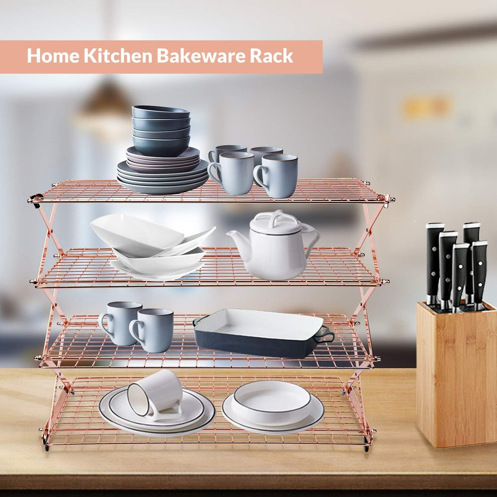 Geesta 2/3/4-Tier Collapsible Cooling Rack with Adjustable 3 Setting Design S...