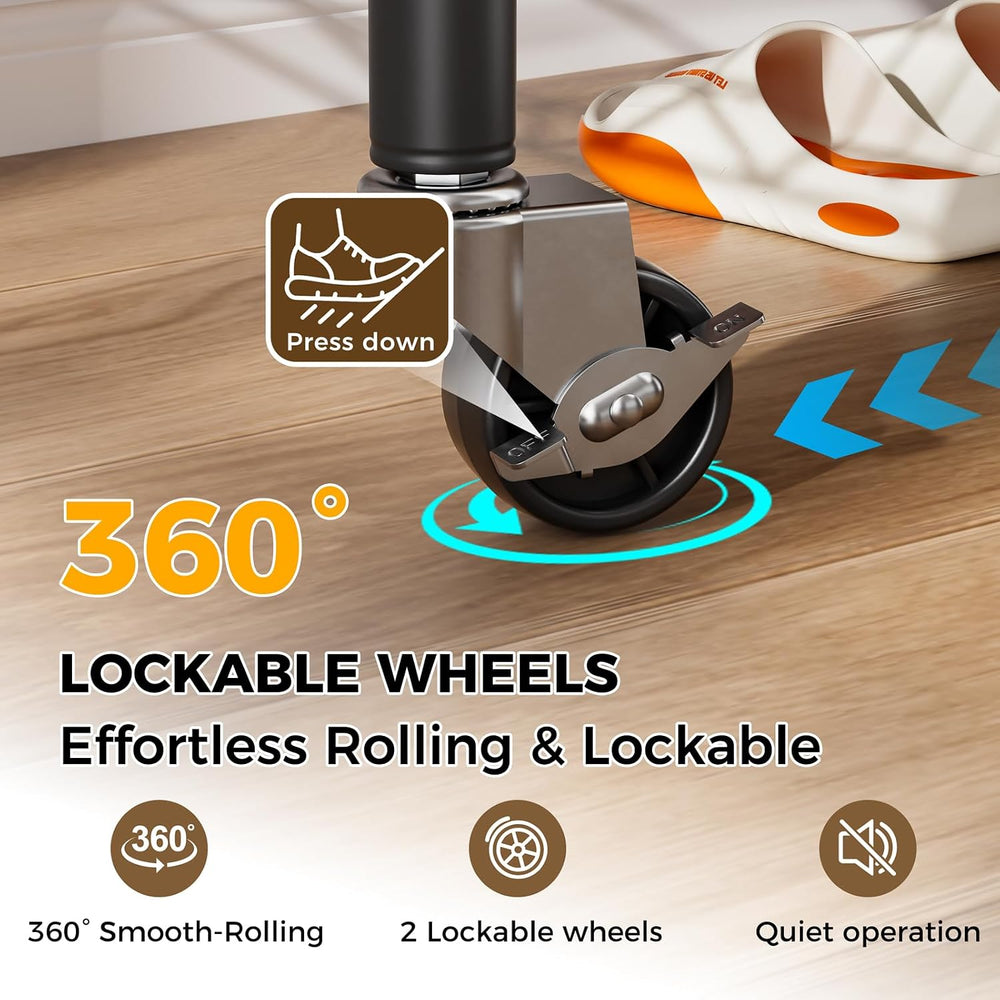 Golpart Heavy Duty Rolling Clothes Rack Wheels Portable Metal Garment Rack
