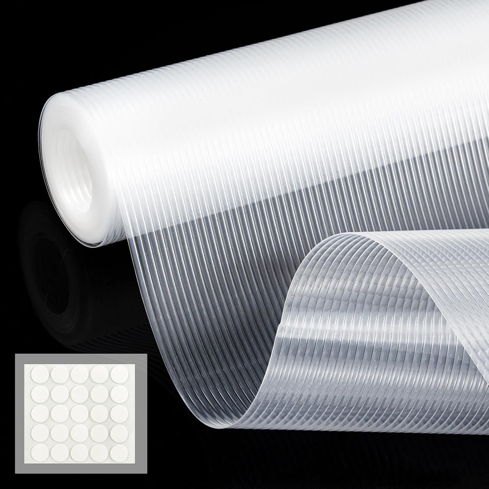 Shelf Liner Non Adhesive Clear EVA,20" x 360" Non Slip Reeded Wire ...