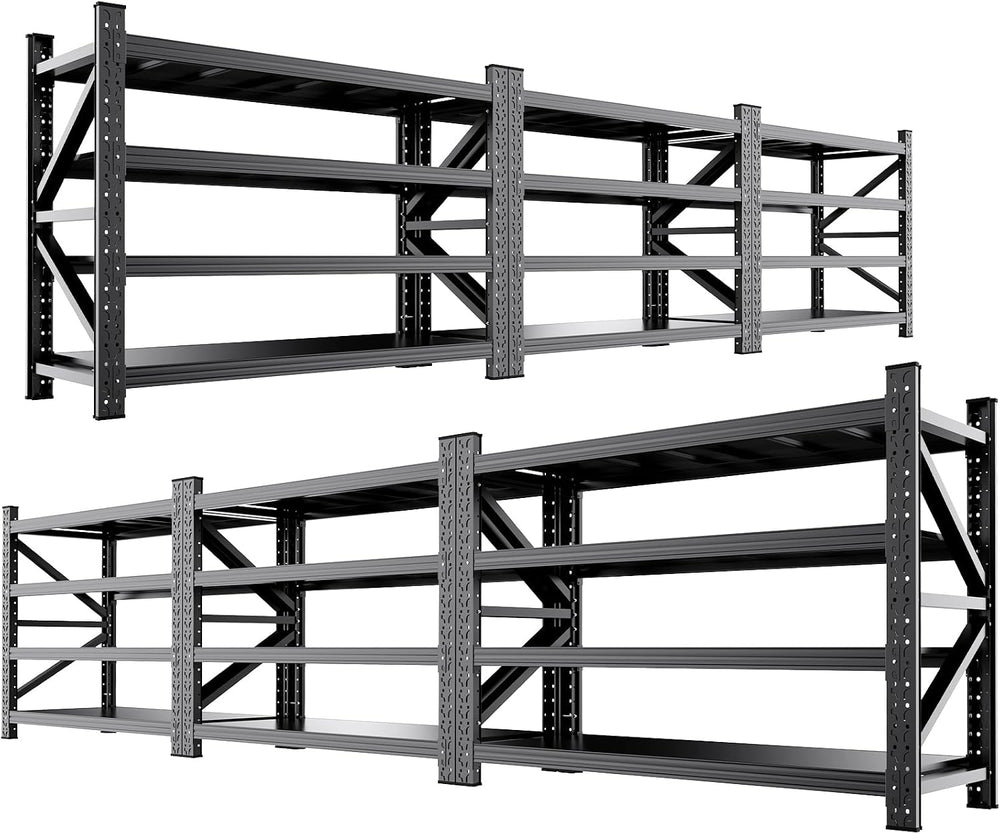 6 Set 6000LBS Heavy Duty Storage Shelves, 69"W Adjustable Garage Shelvin...